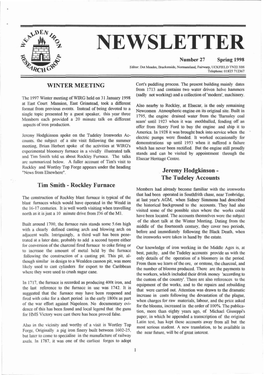 NEWSLETTER Number 27 Spring 1998 Editor: Dot Meadm, Brackenside, Normansland, Fainvarp, UCKFIELD TN22 3BS Telephone: 01825 712367