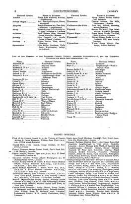 LEICESTERSHIRE. [KELLY's Electoral Division