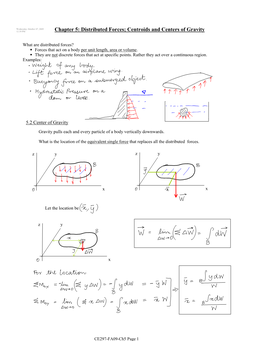 Chapter 5: Distributed Forces; Centroids and Centers of Gravity
