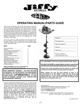 Operating Manual/Parts Guide