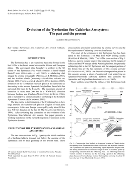 Evolution of the Tyrrhenian Sea-Calabrian Arc System: the Past and the Present