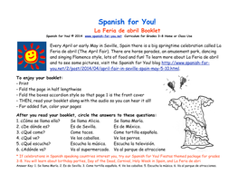 Spanish for You! Feria De Abril Booklet