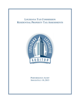 Louisiana Tax Commission Residential Property Tax Assessments