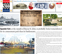 Spanish Fort, at the Mouth of Bayou St. John, Is Probably Better Remembered for Its Amusement Park Than Its Battlements