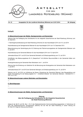 Amtsblatt Für Den Landkreis Rotenburg (Wümme)