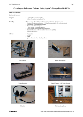 Creating an Enhanced Podcast Using Apple's Garageband & Iweb