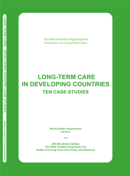 Long-Term Care in Developing Countries Ten Case-Studies