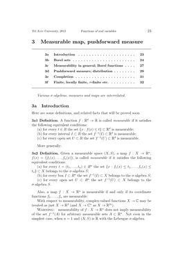 3 Measurable Map, Pushforward Measure