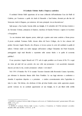 Il Cardinale Fabrizio Ruffo E L'impresa Sanfedista Il Cardinale Fabrizio Ruffo Appartenne Ad Un Ramo Collaterale Dell'antich