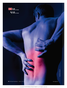 Evidence-Based Practice Guidelines for the Diagnosis and Treatment of Lumbar Spinal Conditions 2.0 CONTACT HOURS 0.5 CONTACT HOURS Pete Sherrard / Istock ©