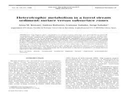 Heterotrophic Metabolism in a Forest Stream Sediment: Surface Versus Subsurface Zones