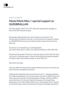 Mecki Mark Men + Special Support Av GUDIBRALLAN
