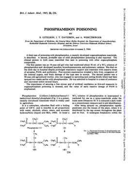 Phosphamidon Poisoning by S