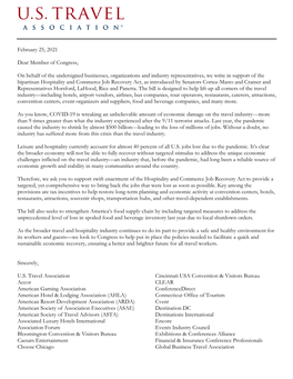 Industry Letter in Support of the Hospitality