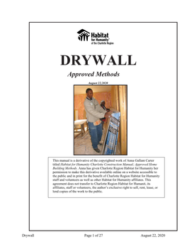DRYWALL Approved Methods