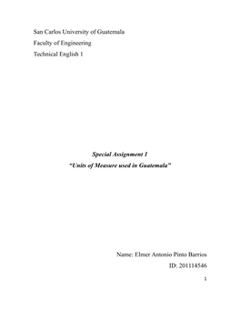 Units of Measure Used in Guatemala”