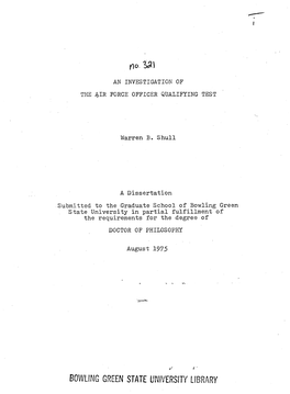 I F)0. the AIR FORGE OFFICER QUALIFYING TEST Warren B. Shull