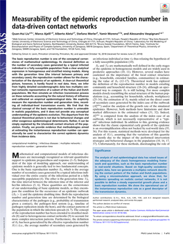 Measurability of the Epidemic Reproduction Number in Data-Driven Contact Networks