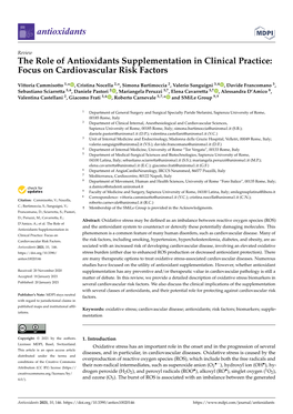 The Role of Antioxidants Supplementation in Clinical Practice: Focus on Cardiovascular Risk Factors