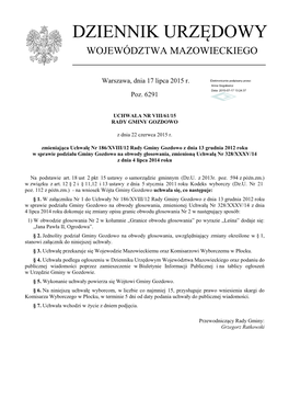 Uchwała Nr VIII/61/15 Z Dnia 22 Czerwca 2015 R