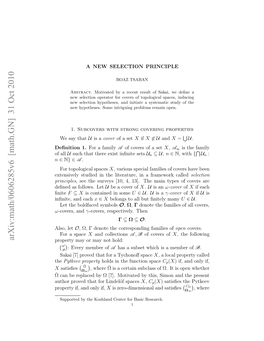 Arxiv:Math/0606285V6 [Math.GN] 31 Oct 2010 Ento 1