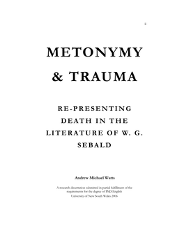 Metonymy & Trauma