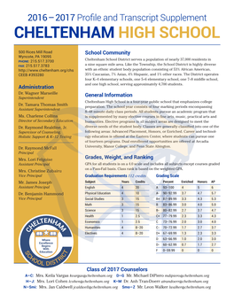 Cheltenham High School Is a Four-Year Public School That Emphasizes College Dr