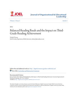 Balanced Reading Basals and the Impact on Third-Grade Reading Achievement,