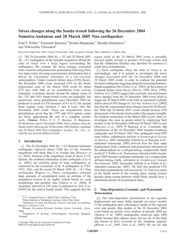 Stress Changes Along the Sunda Trench Following the 26 December 2004 Sumatra-Andaman and 28 March 2005 Nias Earthquakes Fred F