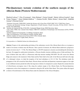 Plio-Quaternary Tectonic Evolution of the Southern Margin of the Alboran Basin (Western Mediterranean)