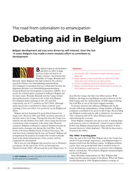 Debating Aid in Belgium