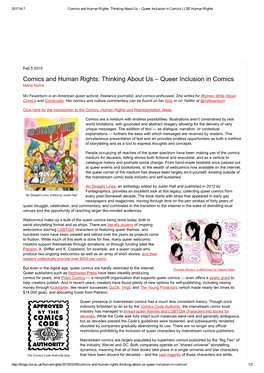 Comics and Human Rights: Thinking About Us – Queer Inclusion in Comics | LSE Human Rights