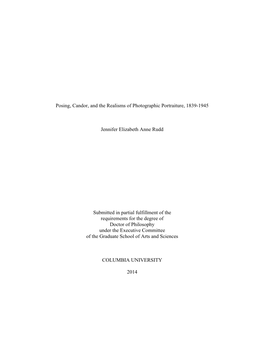 Posing, Candor, and the Realisms of Photographic Portraiture, 1839-1945