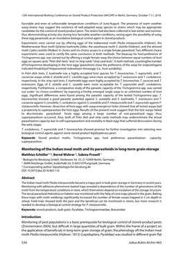 Monitoring of the Indian Meal Moth and Its Parasitoids in Long-Term