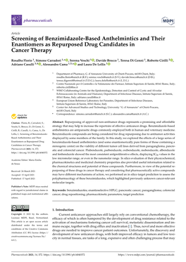 Screening of Benzimidazole-Based Anthelmintics and Their Enantiomers As Repurposed Drug Candidates in Cancer Therapy