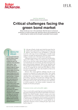 Critical Challenges Facing the Green Bond Market