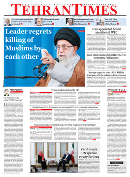 Leader Regrets Killing of Muslims by Each Other