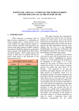 A Vision of the World Market and the Role of Gas As the Future of Oil