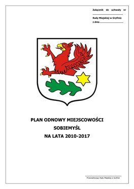 Plan Odnowy Miejscowości Sobiemyśl Na Lata 2010-2017