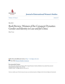 Women of the Conquest Dynasties: Gender and Identity in Liao and Jin China Elmé Vivier