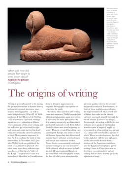 The Origins of Writing