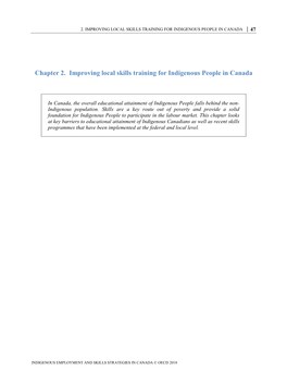 Chapter 2. Improving Local Skills Training for Indigenous People in Canada