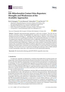 ER–Mitochondria Contact Sites Reporters: Strengths and Weaknesses of the Available Approaches