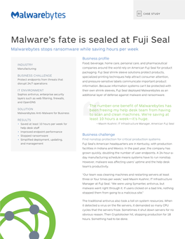 Malware's Fate Is Sealed at Fuji Seal