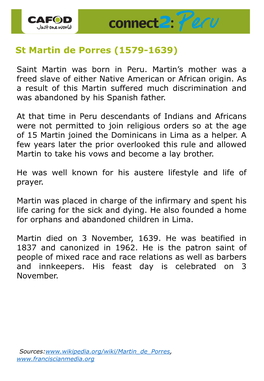 St Martin De Porres (1579-1639)