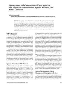 Management and Conservation of Tree Squirrels: the Importance of Endemism, Species Richness, and Forest Condition