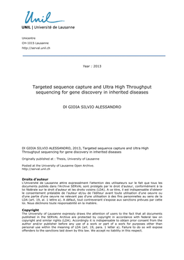 Targeted Sequence Capture and Ultra High Throughput Sequencing for Gene Discovery in Inherited Diseases