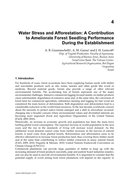 Water Stress and Afforestation: a Contribution to Ameliorate Forest Seedling Performance During the Establishment