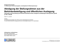 Abwägung Der Stellungnahmen Aus Der Behördenbeteiligung Und