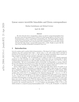 Linear Source Invertible Bimodules and Green Correspondence